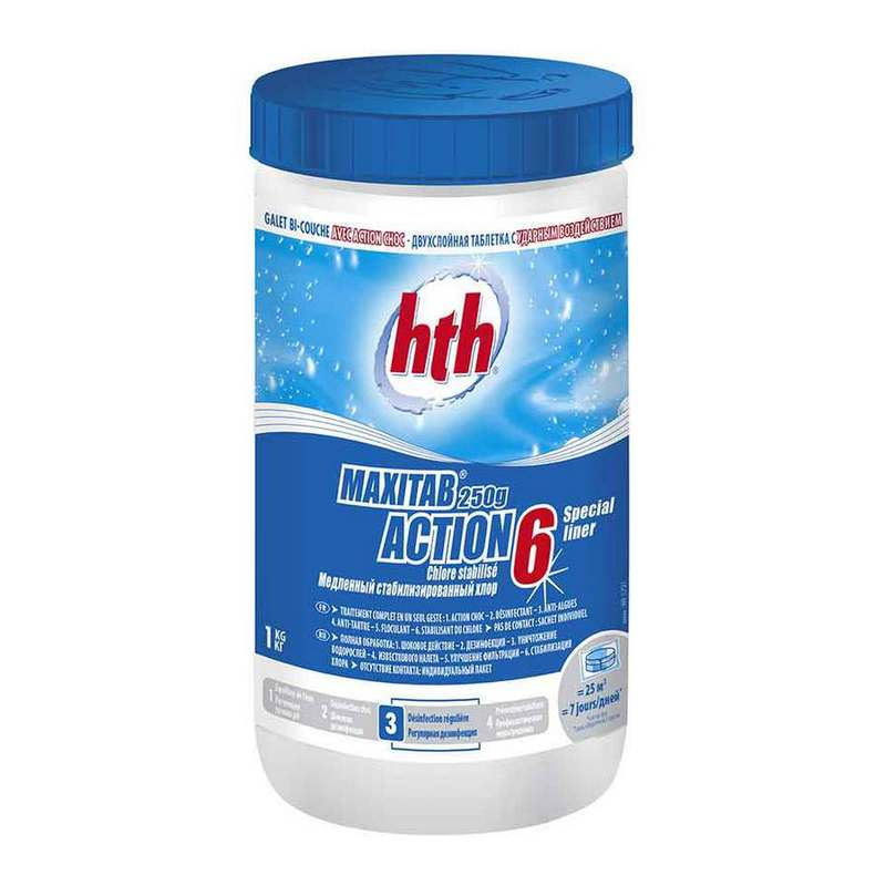 Двуслойные таблетки 6 в 1 Maxitab Action 1кг, hth